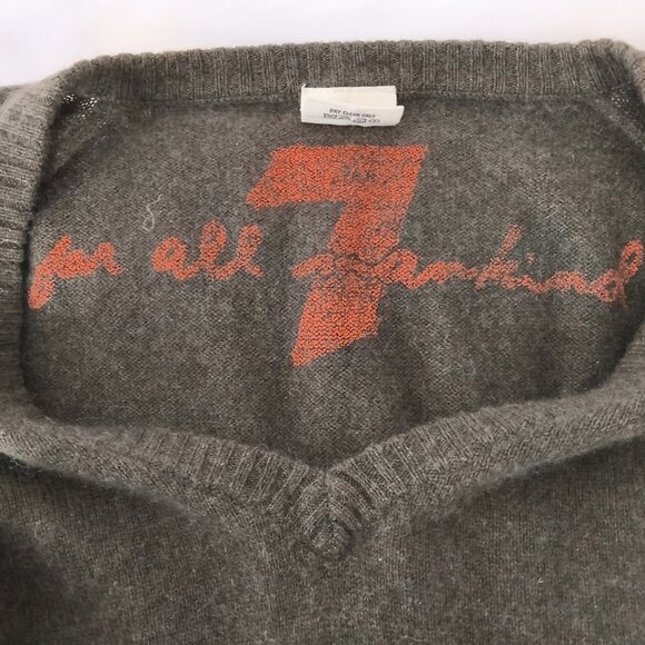7 for all mankind  100% cashmere v neck  men sweater size XL - Picture 3 of 4